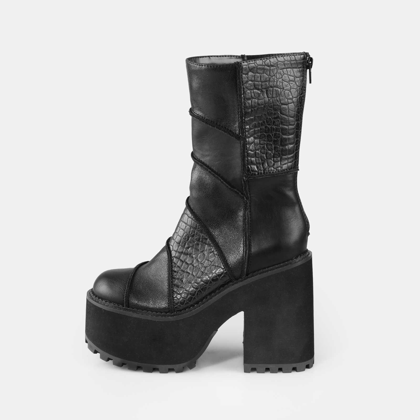 Buffalo Damen Schwarz Killah Patch Boot