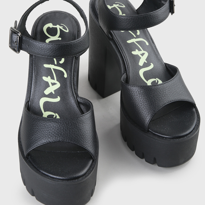 Buffalo JALILA - PLATFORM SANDAL - IMI LEATHER - BLACK black 93438 3