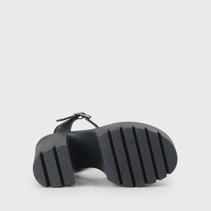 Buffalo JALILA - PLATFORM SANDAL - IMI LEATHER - BLACK black 93438 5