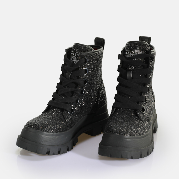 Buffalo Aspha Lace Up Hi black 63518 4
