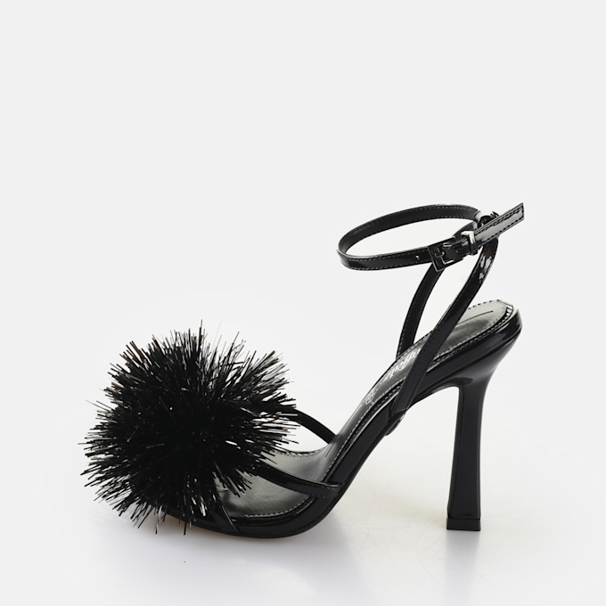 Buffalo FAIRY FLUFF - VEGAN PATENT - SILVER black 64412 1