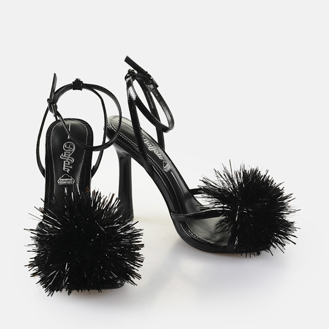 Buffalo FAIRY FLUFF - VEGAN PATENT - SILVER black 64412 3
