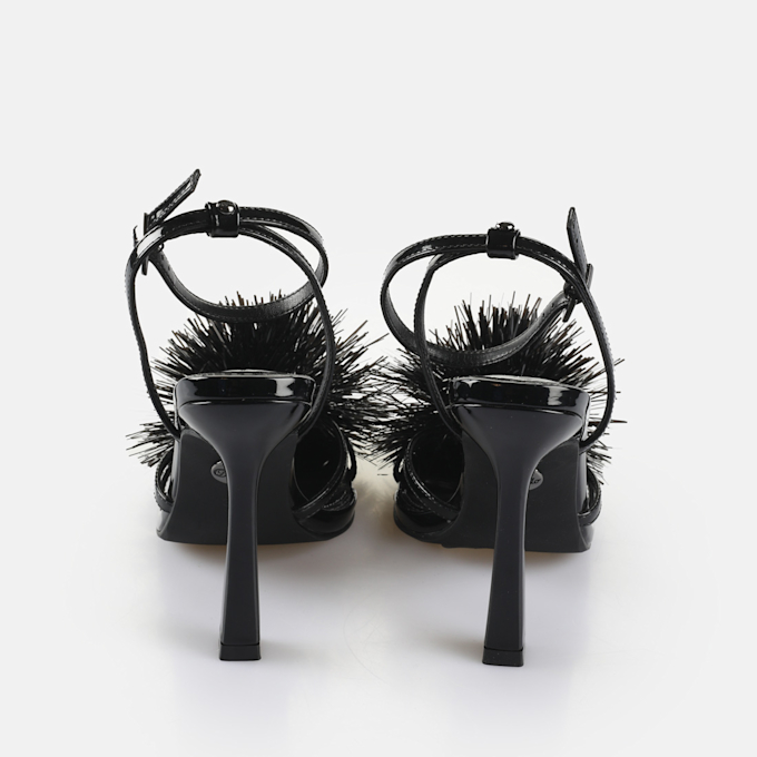 Buffalo FAIRY FLUFF - VEGAN PATENT - SILVER black 64412 5