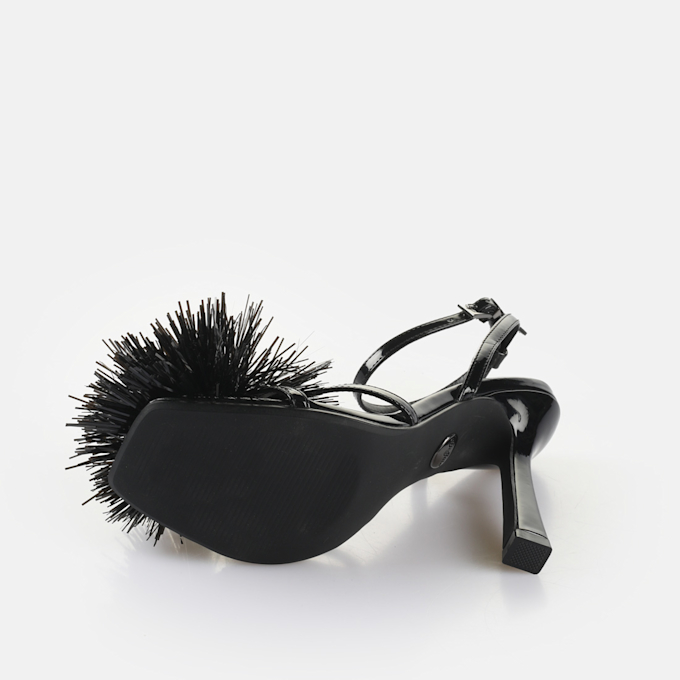 Buffalo FAIRY FLUFF - VEGAN PATENT - SILVER black 64412 6