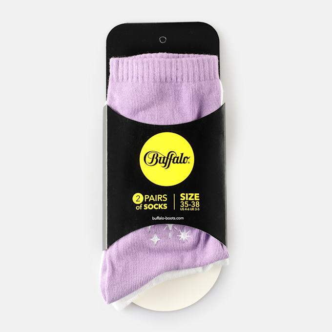 Buffalo Star Embroidery Calcetines (2 Pack) blanco 64429 2
