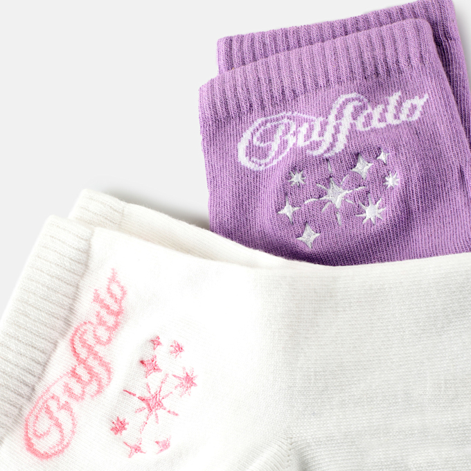 Buffalo Star Embroidery Calcetines (2 Pack) blanco 64429 3