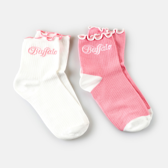 Buffalo Ruffles Rib Calcetines (2 Pack) blanco 64434 1