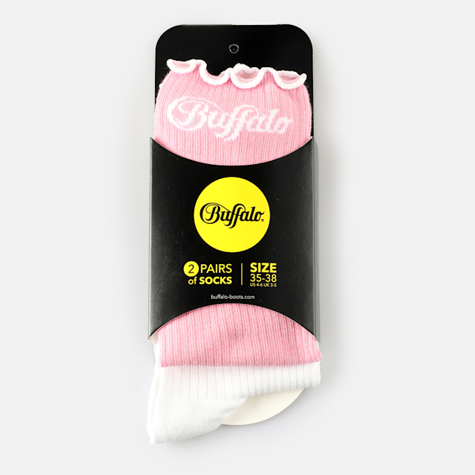 Buffalo Ruffles Rib Socks (2 Pack) weiß 64434 2