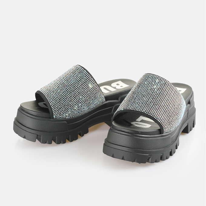 Buffalo Aspha Slide Glam black 64652 4