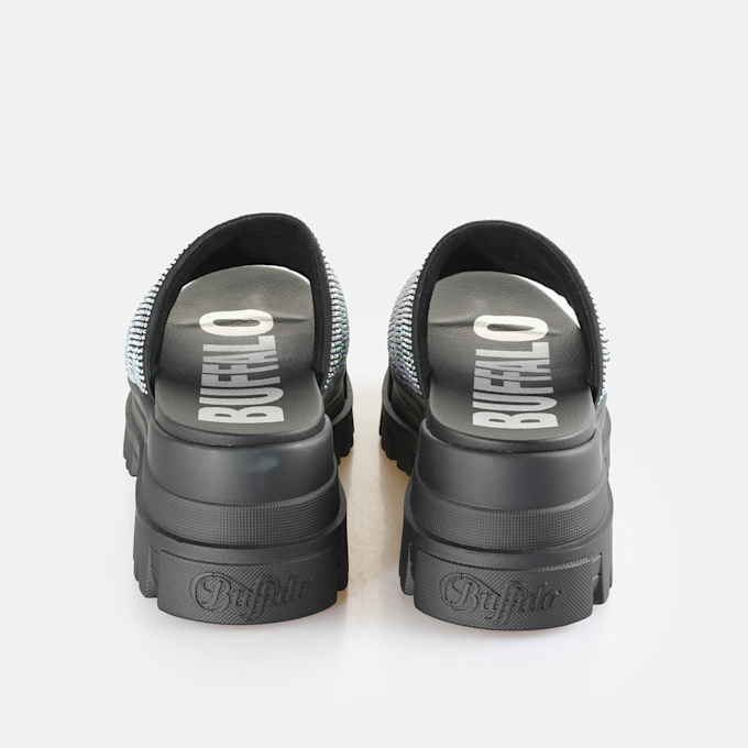 Buffalo Aspha Slide Glam black 64652 6
