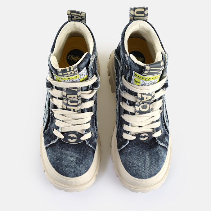 Buffalo ASPHA NC MID - VEGAN NUBUCK - KHAKI blue 91645 2