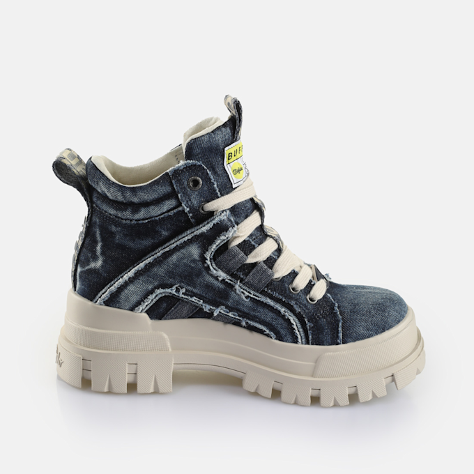 Buffalo ASPHA NC MID - VEGAN NUBUCK - KHAKI blue 91645 4