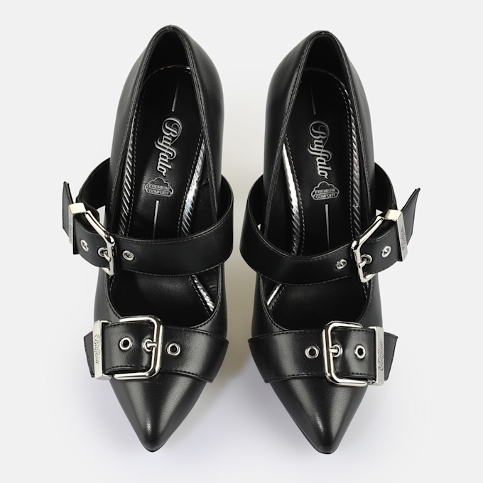 Buffalo Juliet Pump Buckle black 64872 2