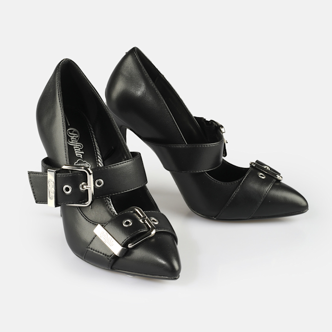 Buffalo Juliet Pump Buckle black 64872 3