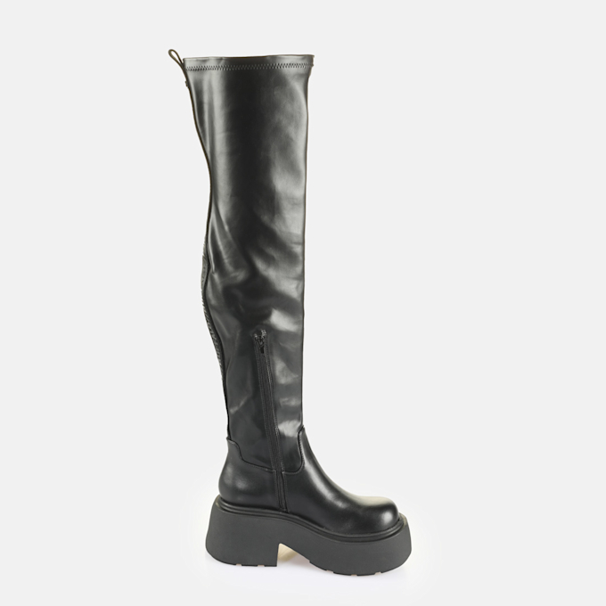 Buffalo Vicious Stretch Overknee schwarz 64937 4