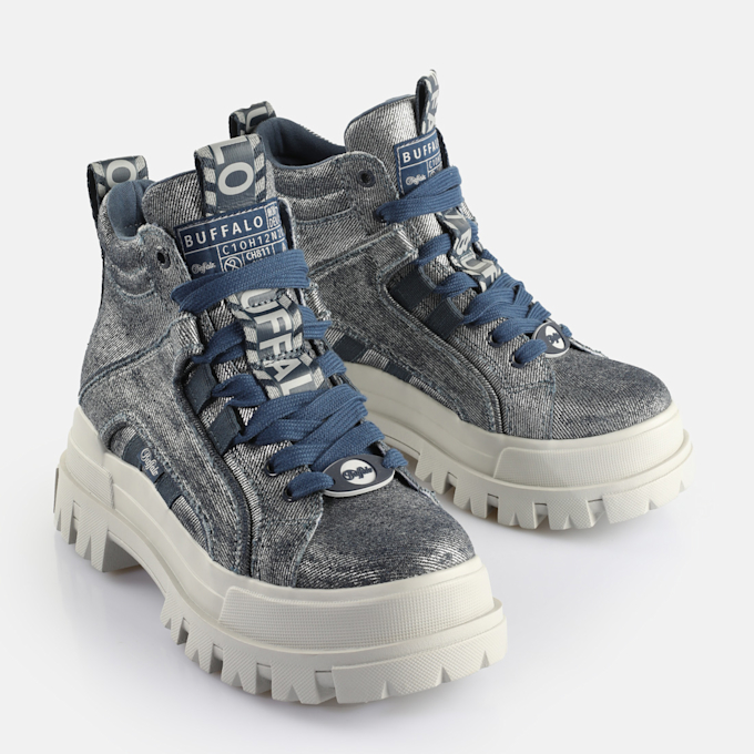 Buffalo ASPHA NC MID - VEGAN NUBUCK - KHAKI blue 65146 3
