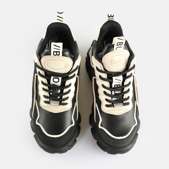 Buffalo CLD CHAI  - VEGAN NUBUCK/NAPPA - KHAKI/BLACK black 65170 2