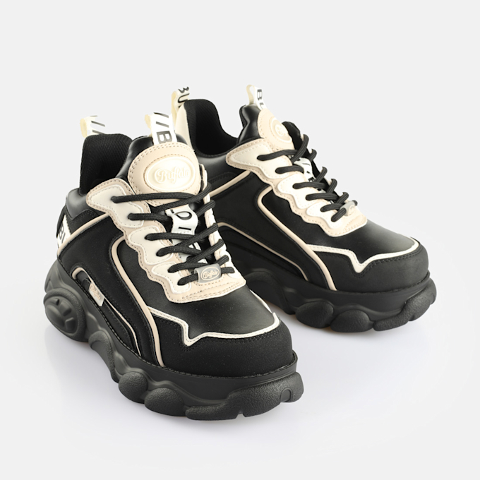 Buffalo CLD CHAI  - VEGAN NUBUCK/NAPPA - KHAKI/BLACK black 65170 3