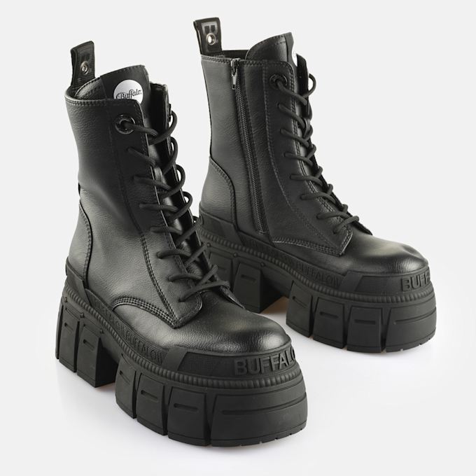 Buffalo Gospher Lace Up Mid Bs schwarz 65198 3