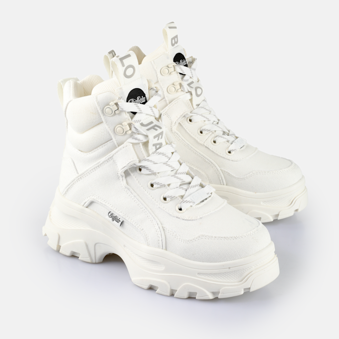 Buffalo VENOM MID - VEGAN NAPPA - COGNAC white 65221 3