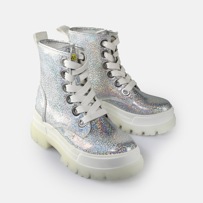 Buffalo Aspha Laceup HI argent 65303 3