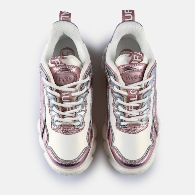 Buffalo CLD CHAI  - VEGAN NUBUCK/NAPPA - KHAKI/BLACK light pink 65451 2