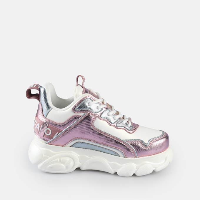 Buffalo CLD CHAI  - VEGAN NUBUCK/NAPPA - KHAKI/BLACK light pink 65451 4