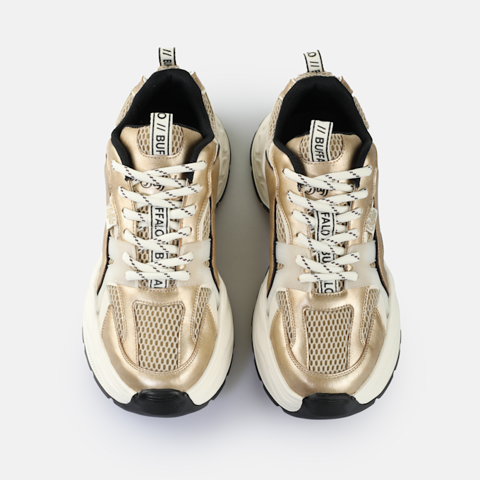 Buffalo YUNO - VEGAN NAPPA/MESH - CREAM/SILVER/PEWTER beige 65455 2
