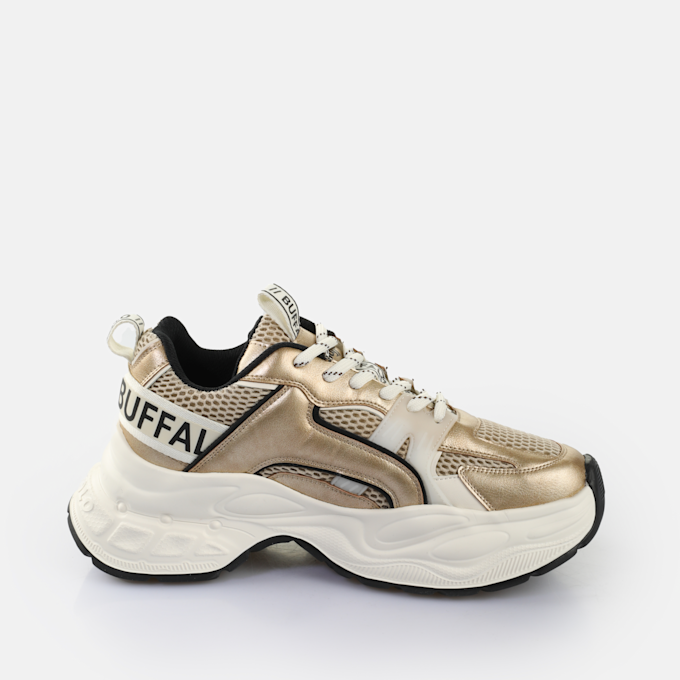 Buffalo YUNO - VEGAN NAPPA/MESH - CREAM/SILVER/PEWTER beige 65455 4