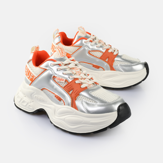 Buffalo YUNO - VEGAN NAPPA/MESH - CREAM/SILVER/PEWTER silber 65458 3