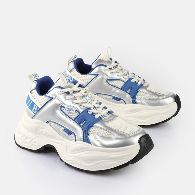 Buffalo YUNO - VEGAN NAPPA/MESH - CREAM/SILVER/PEWTER silber 65457 3