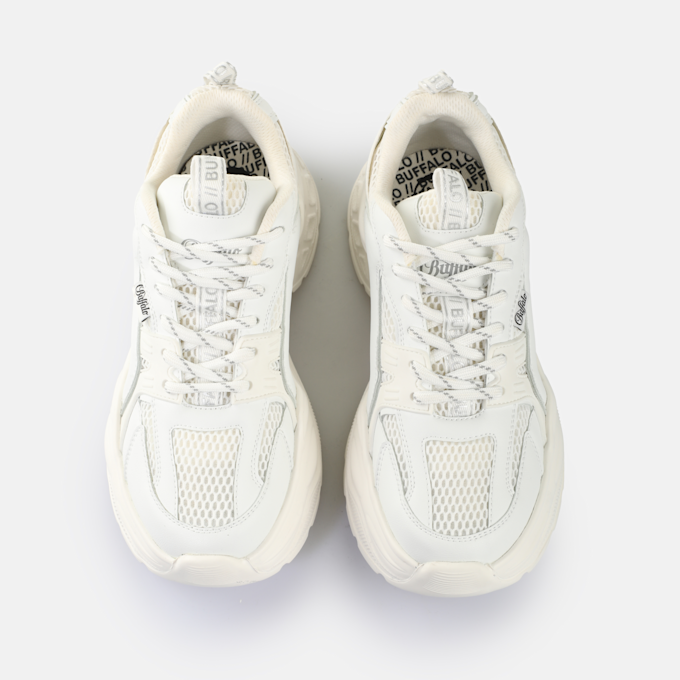 Buffalo YUNO - VEGAN NAPPA/MESH - CREAM/SILVER/PEWTER blanc 65460 2