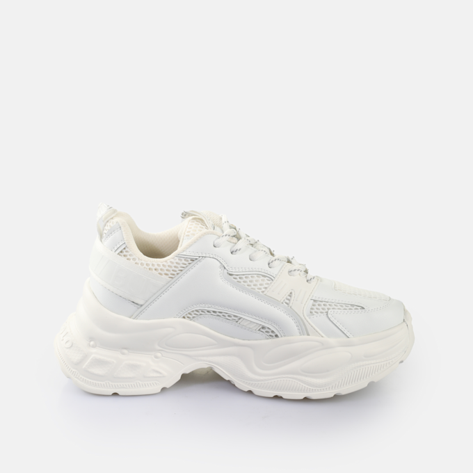 Buffalo YUNO - VEGAN NAPPA/MESH - CREAM/SILVER/PEWTER blanc 65460 4