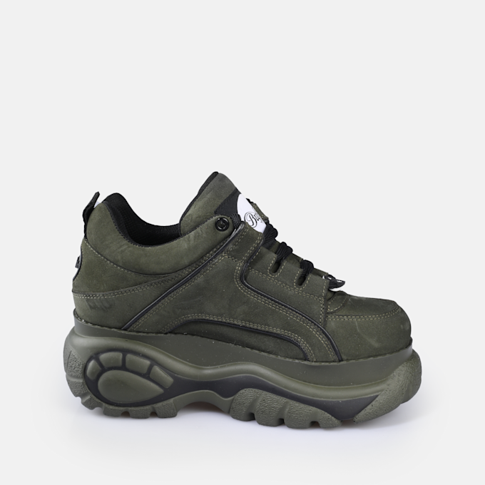 Baskets Buffalo Classic Low Vintage Cuir Camouflage Militaire - Taille 37/38/39 - Neuf Avec Emballage Années 90