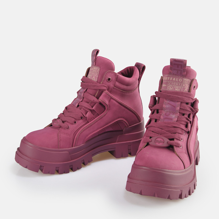 Sneakers Buffalo Aspha Flat Ankle Boots In Pink Washed Denim Aspha