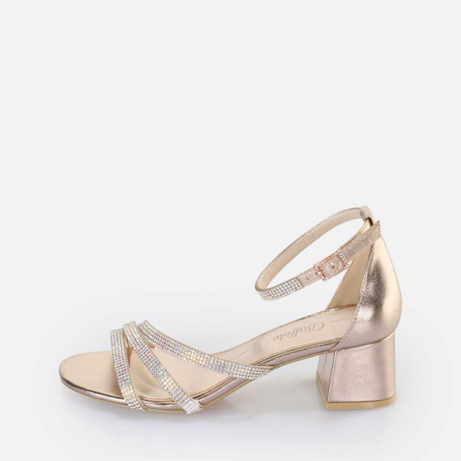 Strap Buffalo Sandalen Rosegold Sabra Rose Gold Diamante Ankle