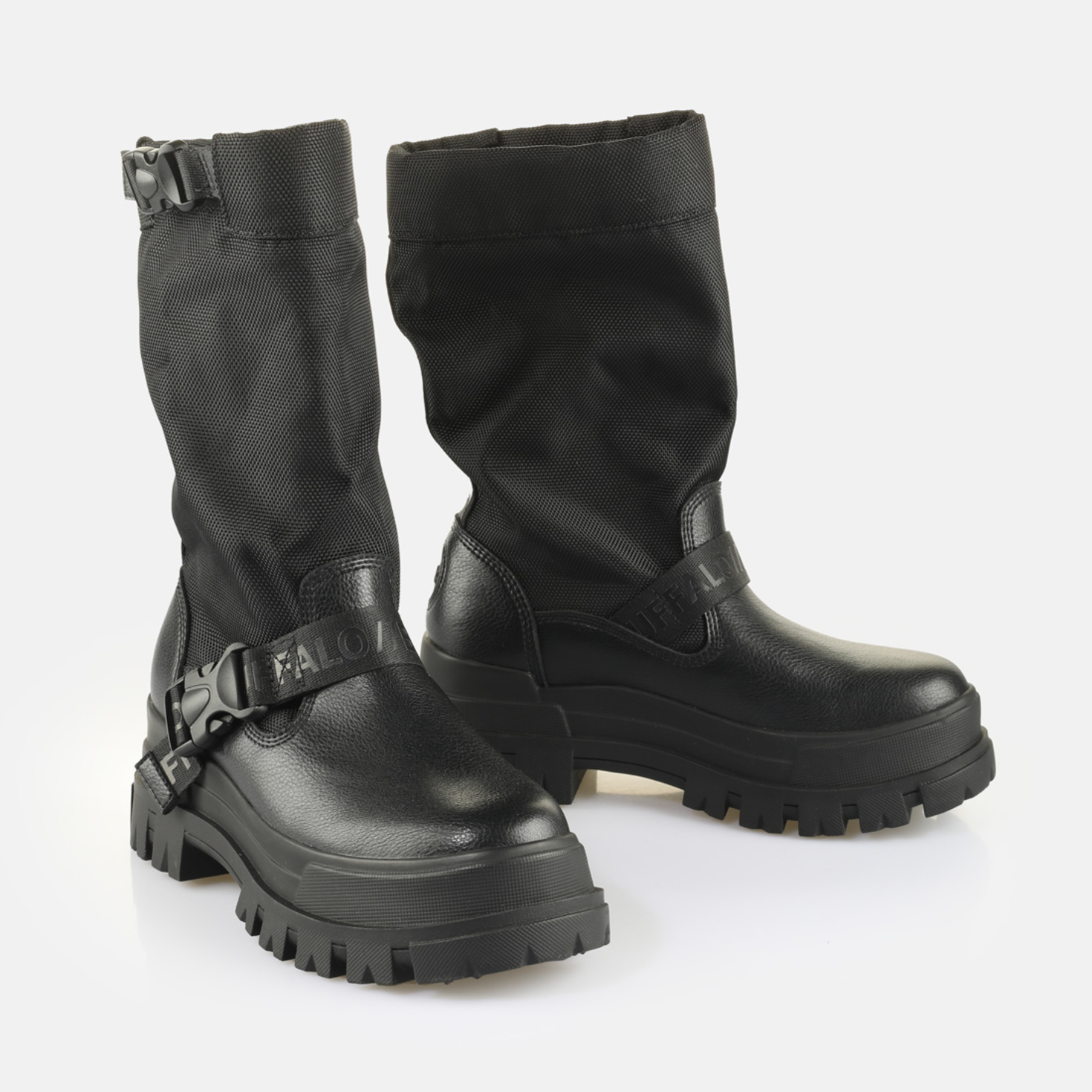 Buffalo - けぇー Buy Buffalo Aspha Stretch Overknee in schwarz in the BUFFALO