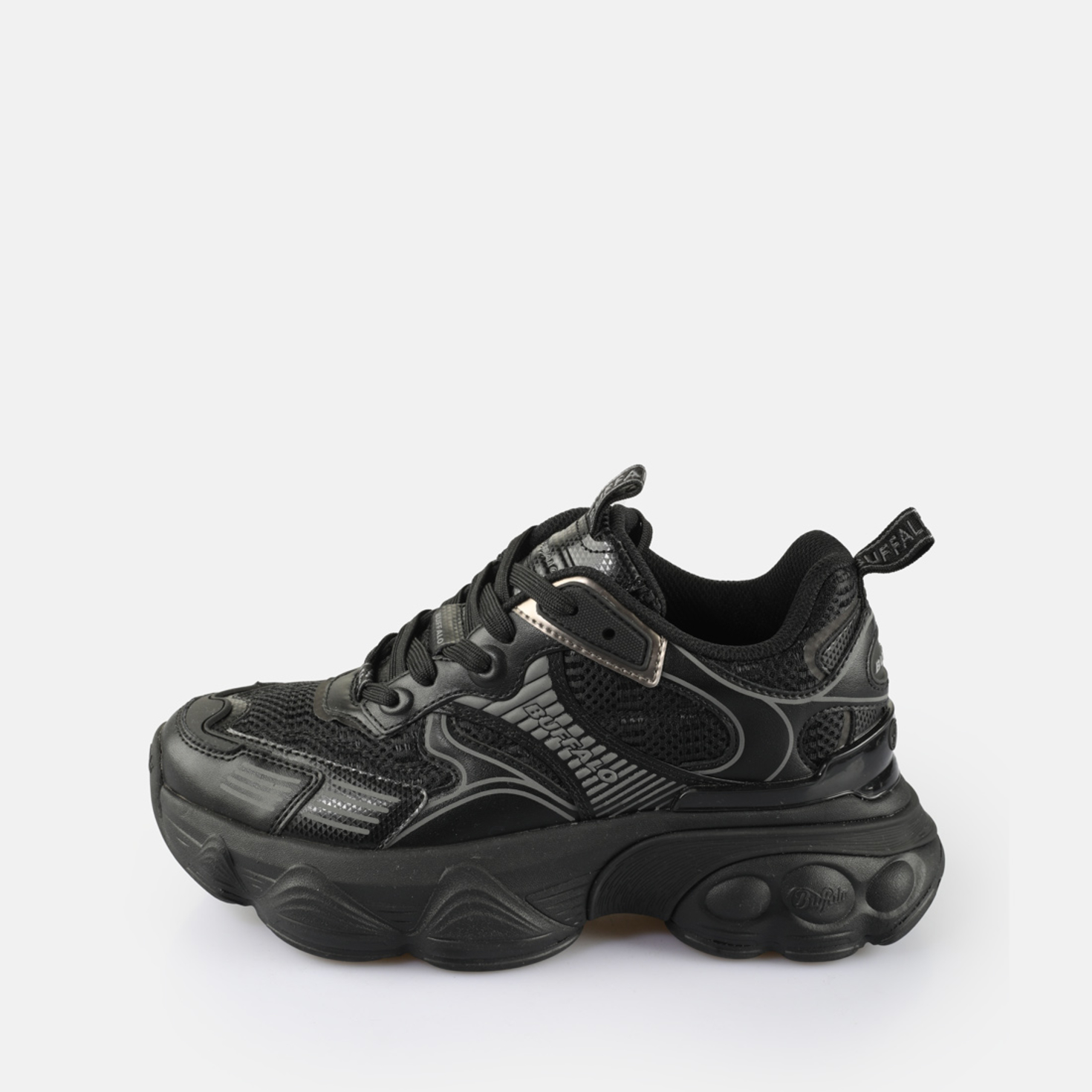 BUFFALO Buffalo Woman's 1348 Black Leather High Sneaker 39(IT) - 9