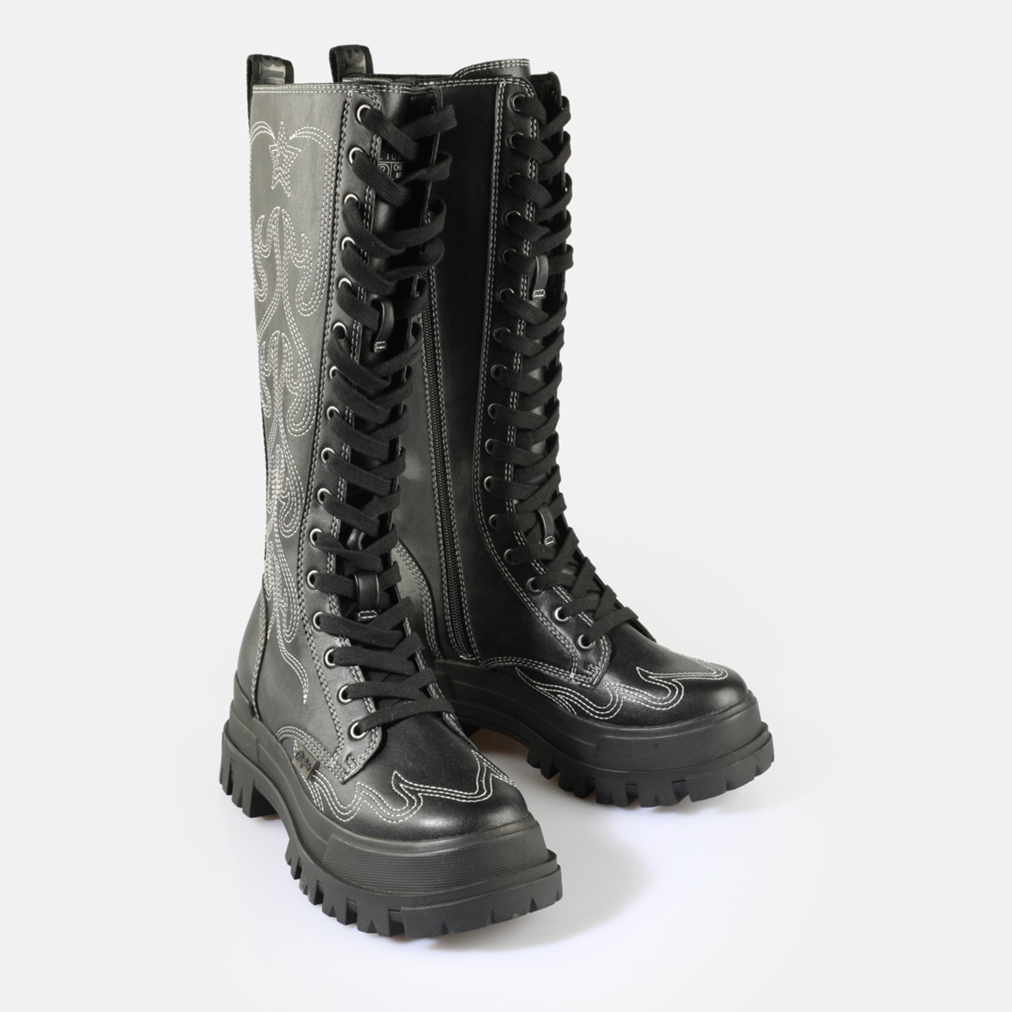 Vegan Buffalo Stiefel Weiss Buffalo Women's Lace-up Boot Aspha