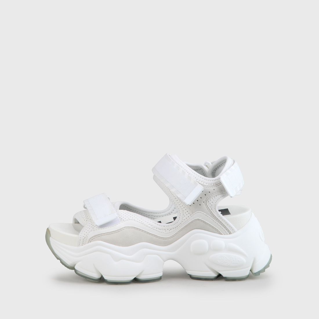 Buffalo VEGAN JEAN ANKLE - Sandali con tacco - white/bianco