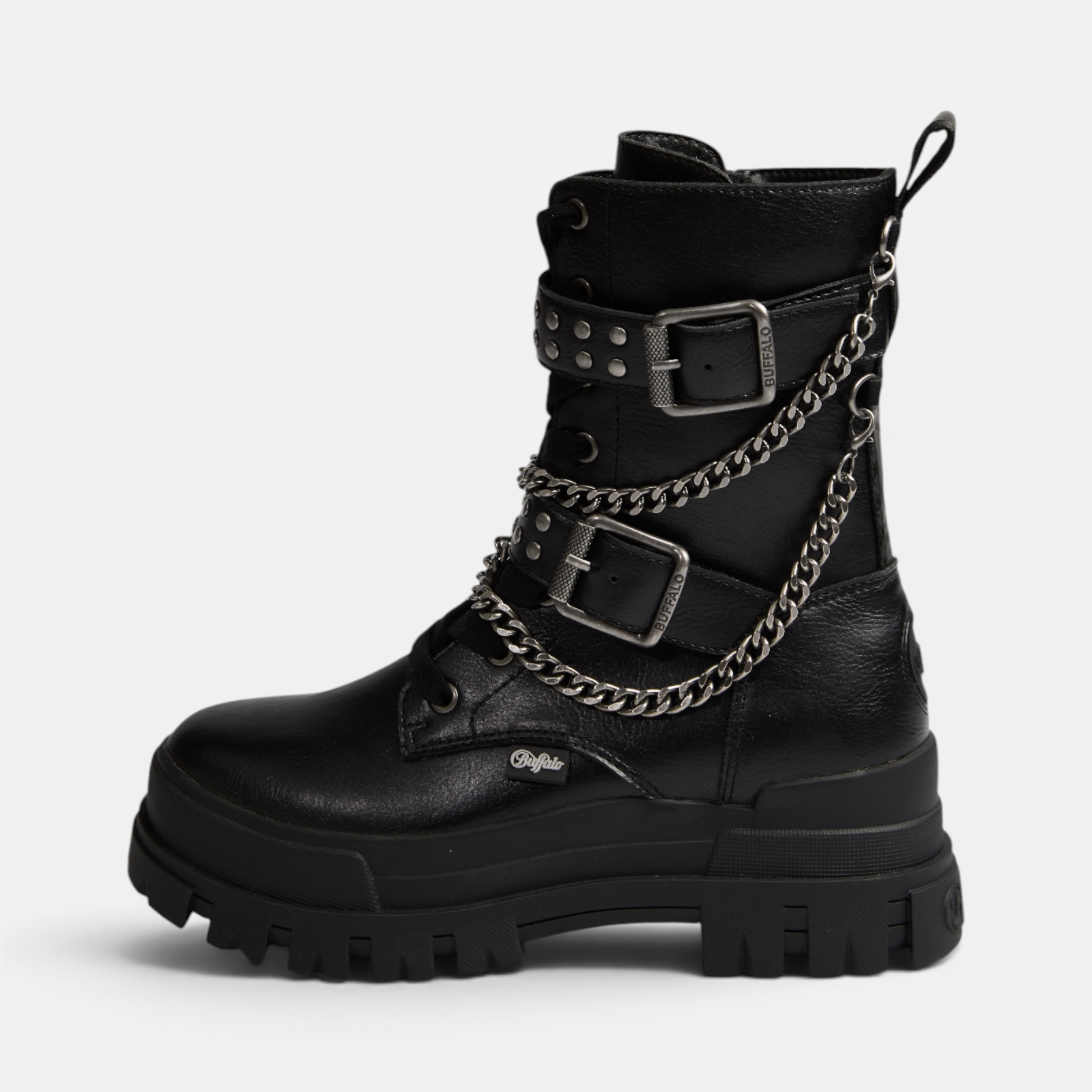 Buy Buffalo Aspha Lace Up Biker in black in the BUFFALO® Shop