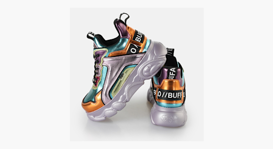 関送込【BUFFALO】 ロゴ マルチカラー チャンキースニーカー Buy Buffalo CLD Chai in multi-colour in the BUFFALO® Shop