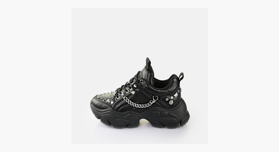 Buffalo London◆Buffalo Binary 0 - ビーガン ナッパ/ヌバック Buffalo - Binary Charm Vegan Nappa Black - Girl Shoes