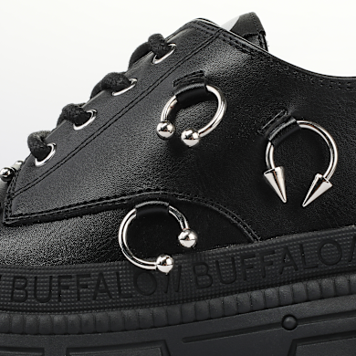 Buy Buffalo Gospher Lace Up Punk BS in black in the BUFFALO® Shop