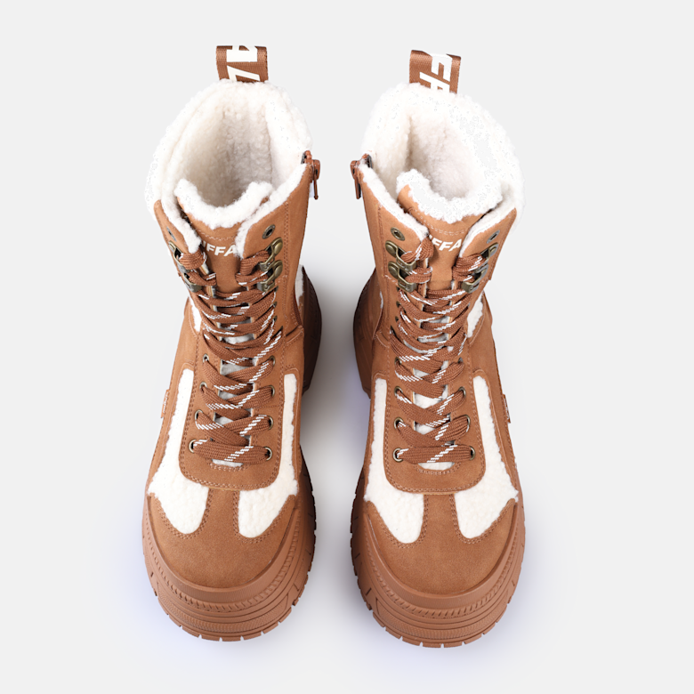 Buffalo ESCAPE LACE UP HI WARM - Botas Con Plataforma - Taupe/marrón