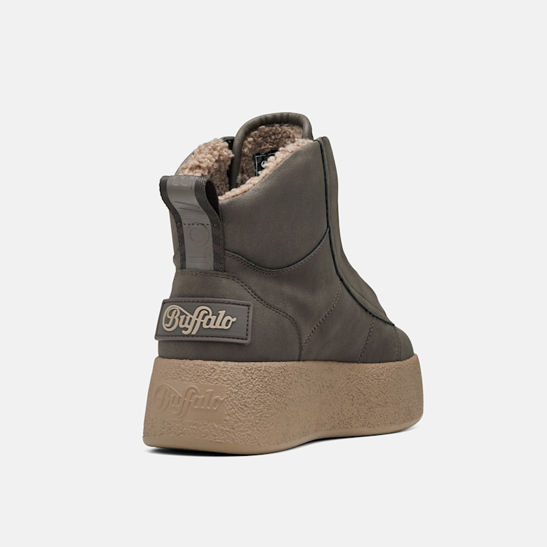 Buy Buffalo JUKA LACE UP MID WARM - VEGAN NUBUCK in brown in the