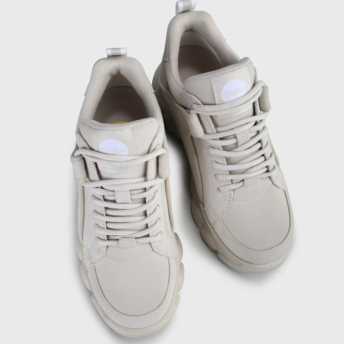 Buffalo CLD Corin Sneaker bassa, vegan, fantasia graffiti bianca beige 62354 3