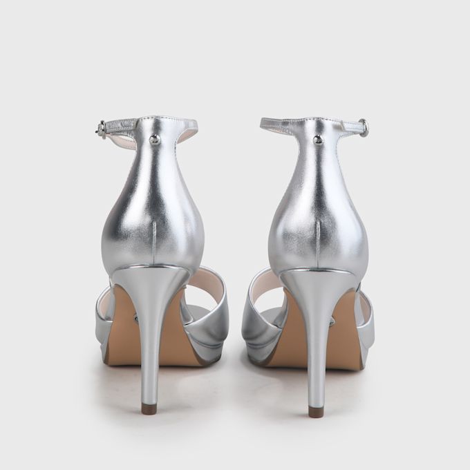 Buffalo Ronja sandalo vegan, beige argento 62520 6