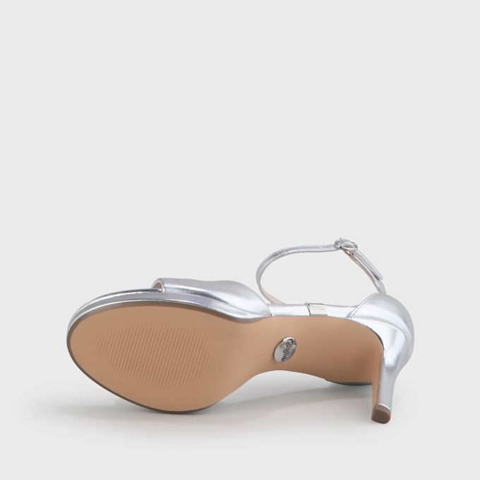 Buffalo Ronja Sandales à talon vegan, beige argent 62520 7