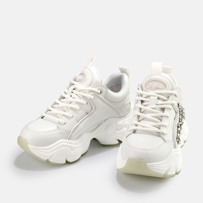 Buffalo Binary Lux sneakers vegane, bianche bianco 63432 4